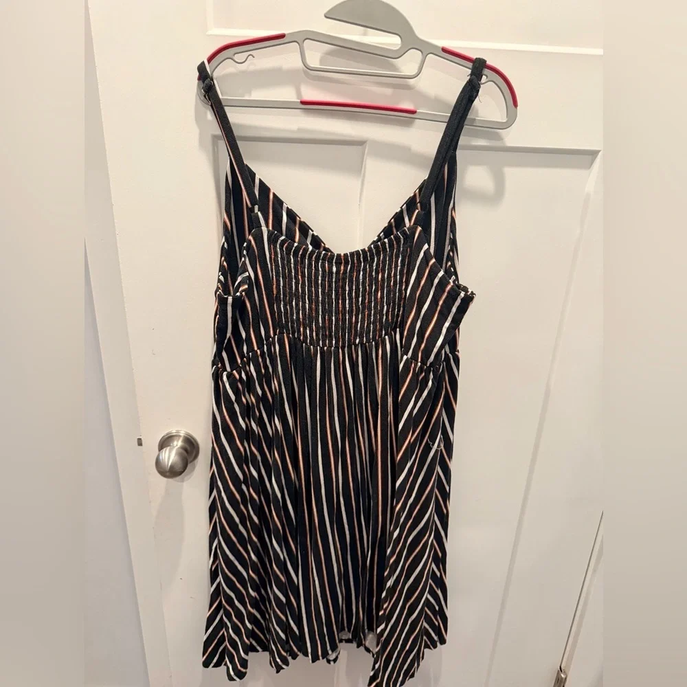 Torrid Striped Dress Size 3 Black Sleeveless Tie Front Plus Size - Picture 5 of 11
